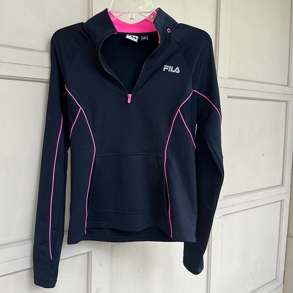 Black and pink Fila running jacket